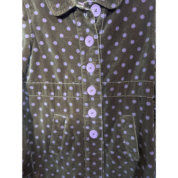 Mini Boden Girls Brown & Pink Polka Dot Coat Size 9-10Y Cotton Blend China - Picture 3 of 4
